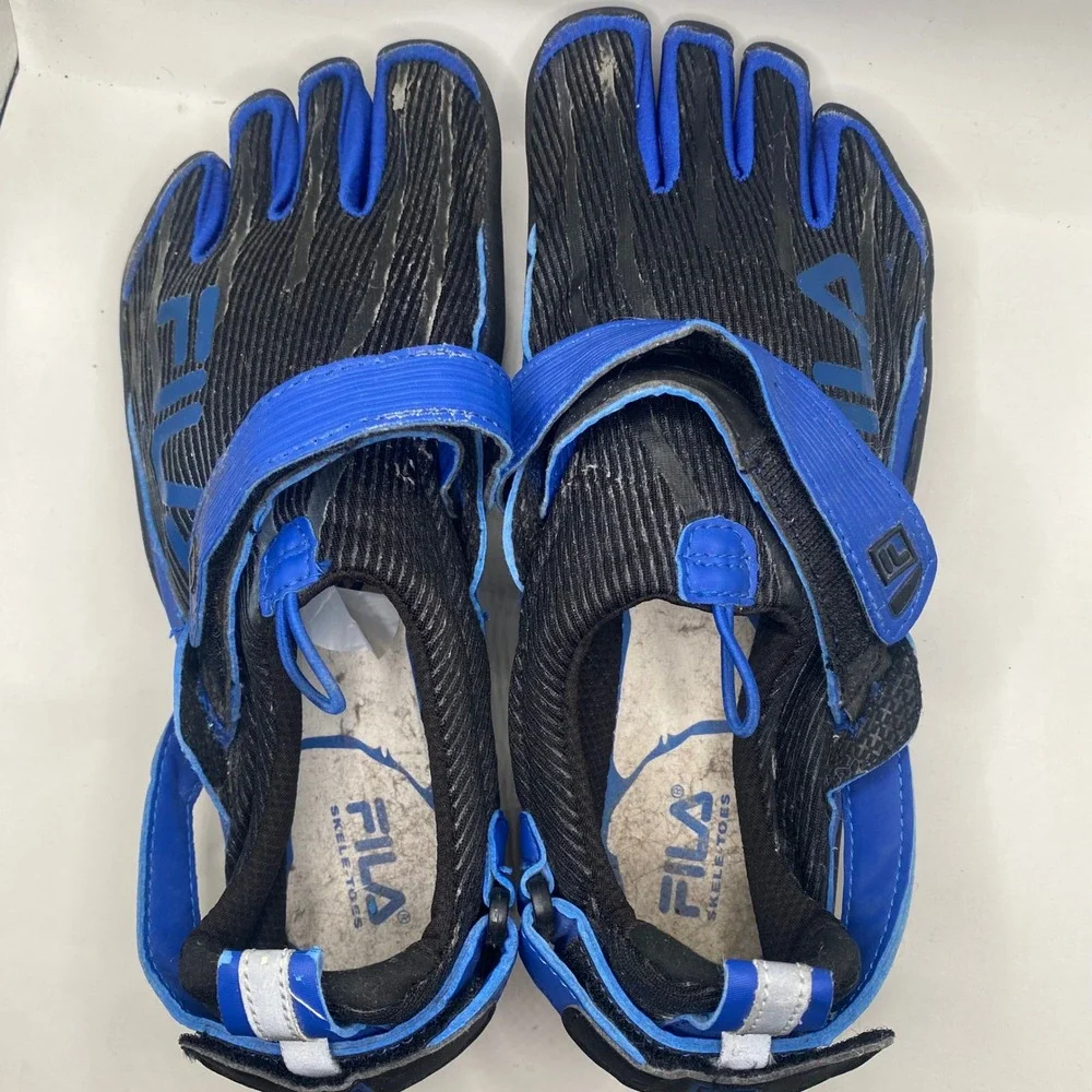 FILA Skele-Toes Bayrunner Men 9 Black Blue Minimalist Water Shoes 1PK010EX-003